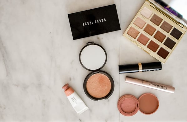 A flat-lay of various Bobbi Brown products.