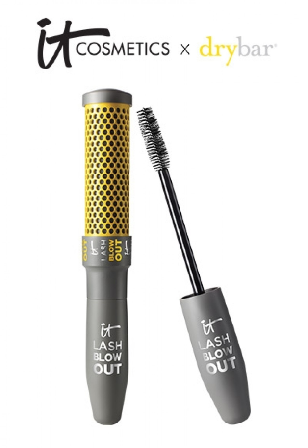  Close-up photo of Drybar and It Cosmetics’ Lash Blowout Mascara collaboration.