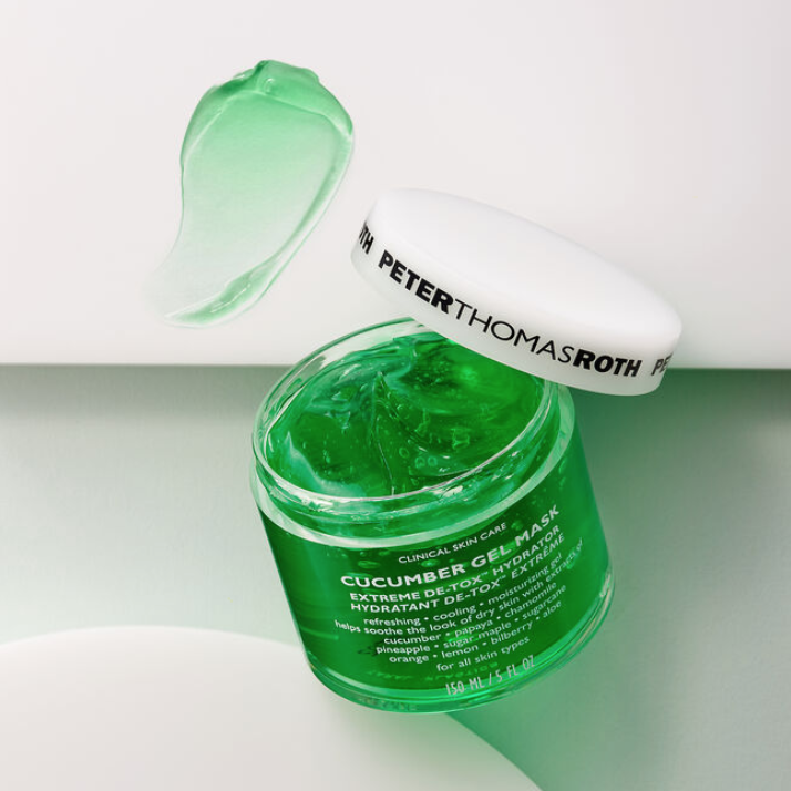 An advertisement for Peter Thomas Roth’s Cucumber Gel Mask.