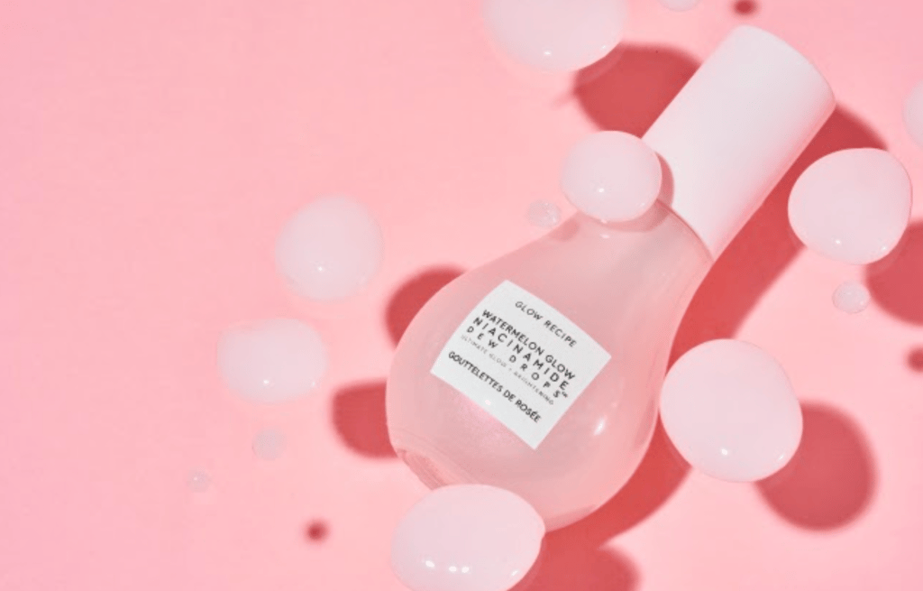 A close-up photo of Glow Recipe’s Watermelon Glow Niacinamide Dew Drops.