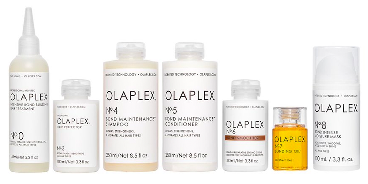 Olaplex’s complete hair repair system, via Olaplex.com. 