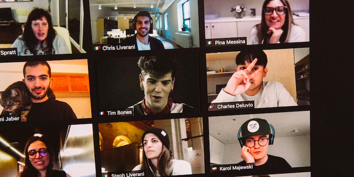 An influencer marketing team meeting on Zoom, by Charles Dulevio.