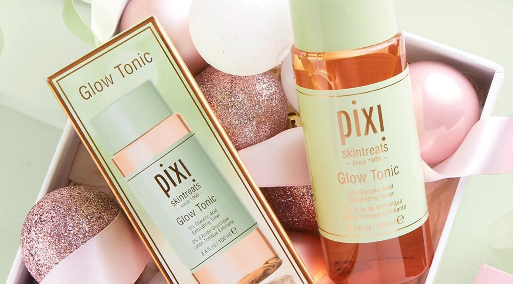 The holiday edition of Pixi Beauty’s Glow Tonic.
