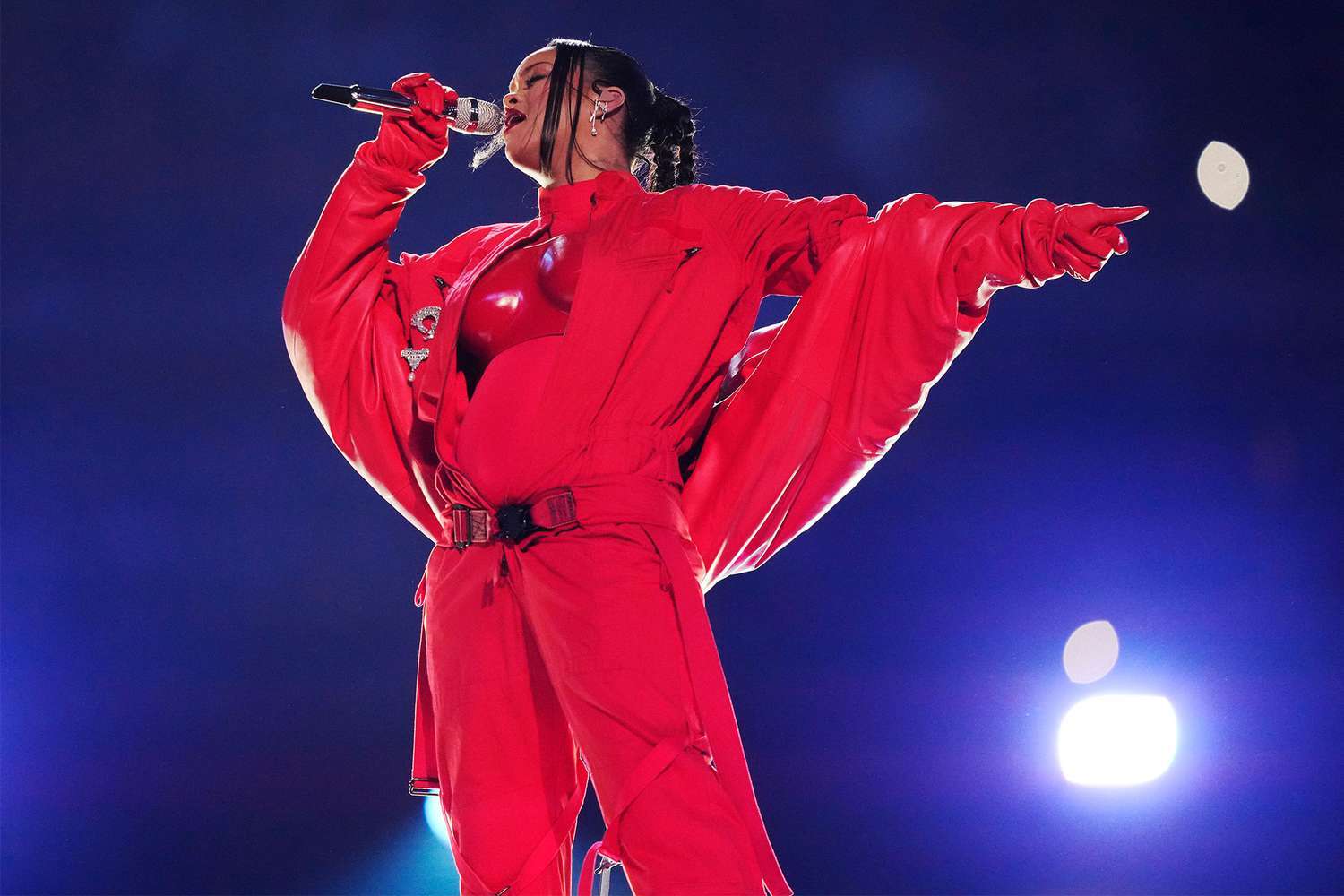 Rihanna performs at the Super Bowl